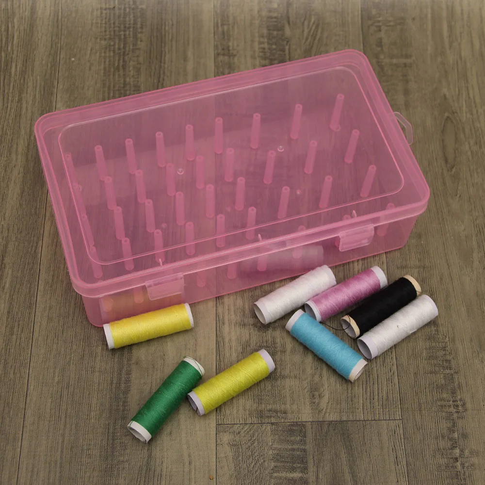 Sewing Thread Box 42 Spools Large Capacity Threads Storage Cross stitch
