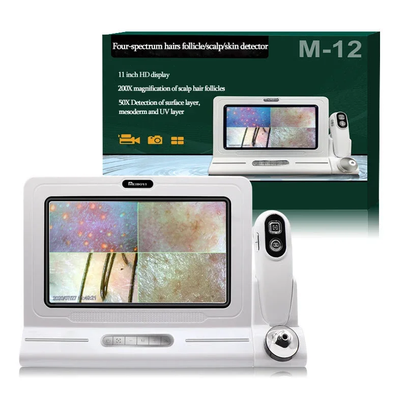 UV Skin Analyzer Machine Professional Scalp Detector Hair Follicles Oil Moisture Tester Facial Skin Hair Analyser Machine 11inch