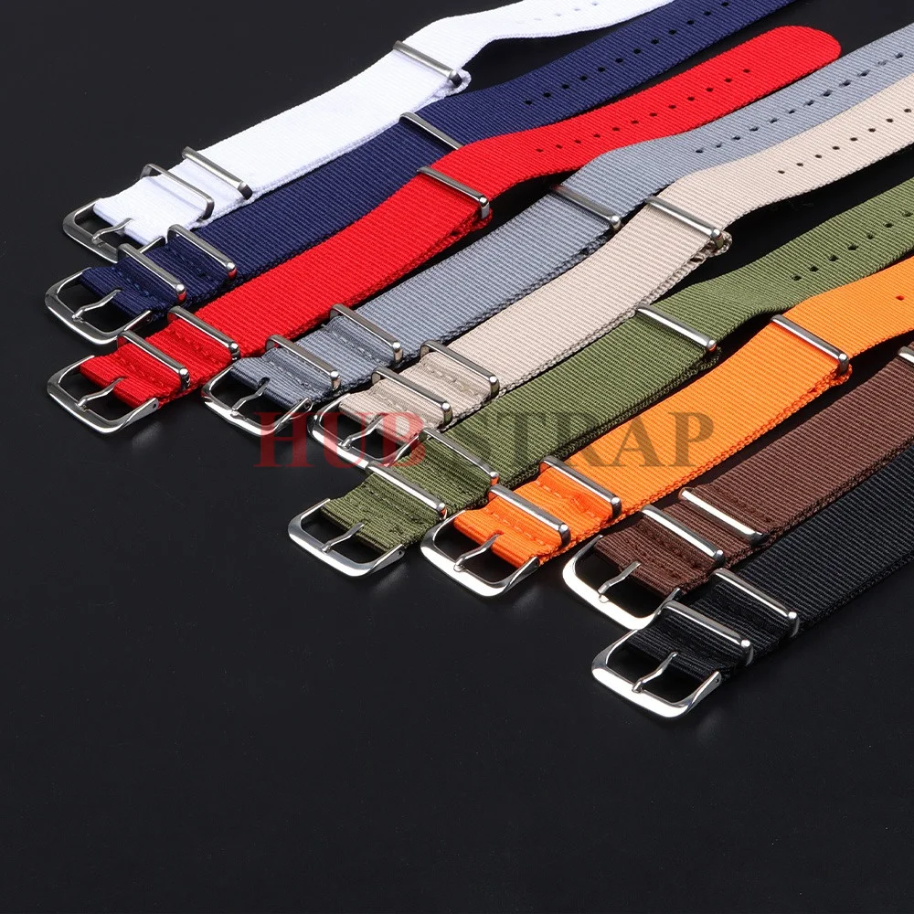 Universal Nylon Canvas Braided Watch Strap - One Piece Loop Bracelet