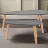 2-Piece Solid Pinewood Coffee Table Set - Elegant Black Finish for Living Room 4