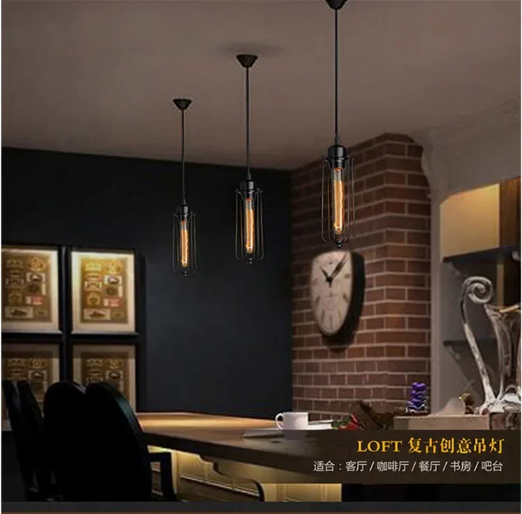 Description Picture 4 of itemCreative Restaurant Chandelier Retro Wrought Iron Bar Table Cafe Shop Beauty Salon Internet Cafe Box Industrial Style Lamps