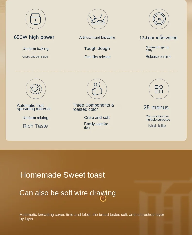 Donlim DL-TM018 Bread maker Home automatic small cake maker and dough fermenter Multi-function breakfast machine 6