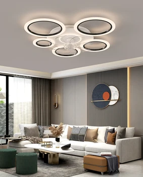 2025 Smart Ceiling Fan Light with APP Control — White/Black, Dimmable 3‑Color LED 1