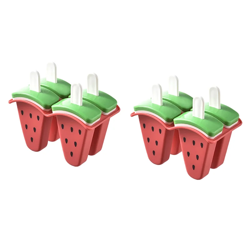 ABYN-Ice Cream Popsicles Mold Watermelon Shaped Ice For Molds Homemade Popsicles Tools For DIY Ice Popsi Silicone Ice Molds