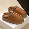 NEW Winter Woman Slippers Plush Interior Anti Slip Sole Thick Bottom Embroider Fashion  Warm Slippers Use Indoor Outdoor 3