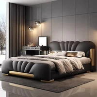Organisateur de tête de lit de luxe minimaliste avec espace de rangement pour la chambre à coucher, table de chevet moderne, mobilier de chambre à coucher pour lit double 1