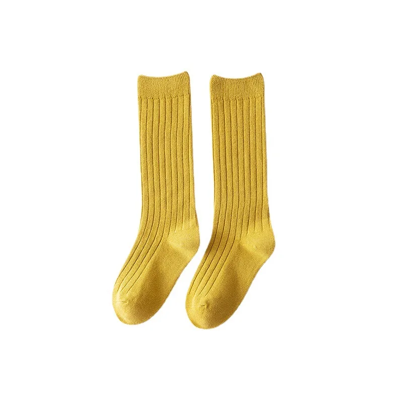 8 Colors Solid Baby Boys Girls Knee High Long Socks Cotton Breathable Stripe Soft Kids Sock Children School Uniform Socks