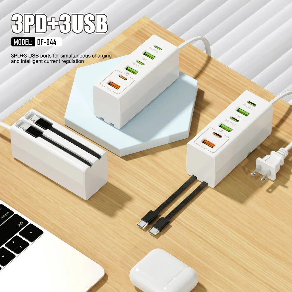 ปลั๊กพ่วงชาร์จไฟ USB Type C 120W สำหรับโทรศัพท์มือถือ ชาร์จเร็ว ปลั๊กไฟสำหรับ iPhone Xiaomi อะแดปเตอร์ติดผนัง 1