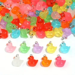 Set of 10 Adorable Yellow Duck Charms for Handmade Jewelry Accessories (10pcs mix duck)