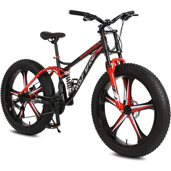 Wolf's Fang 자전거, 산악 자전거 로드 바이크, MTB 맨, 더블 댐핑 프론트 포크, 와이드 타이어, 다른 바퀴, 26 인치, 24 단
