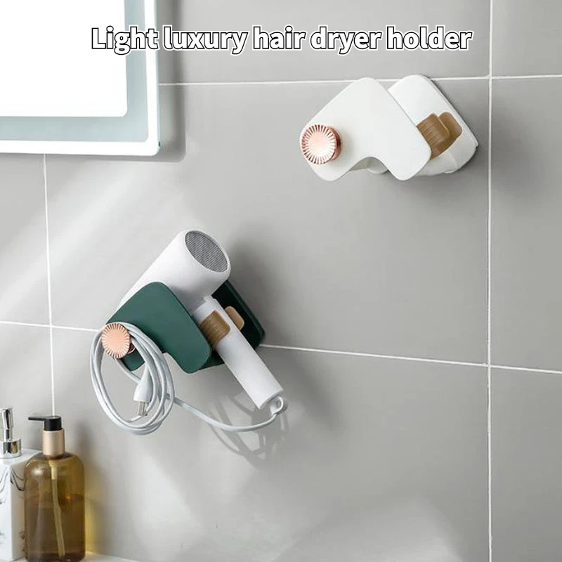 

Hair Dryer Holder Bathroom Organizer Rack Wall Mounted Hair Straightener Stand Shelf Hairdryer Storage Shelves Blower Shelves