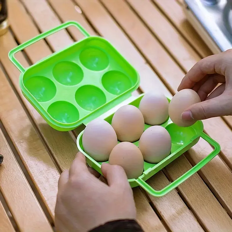 Kitchen Storage Box Rice Storage Box Egg Storage Box Food Storage Container Food Storage Box Egg Storage Container Storage Box Portable 6/12 Grid Egg Storage Box for Outdoor Picnic, BBQ, and Camping Keep Your Eggs Safe and Fresh Kitchen Tools