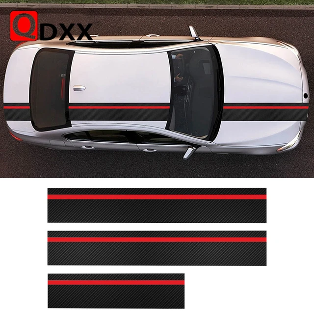 5d Carbon Fiber Vinyl Car Hood Bonnet Roof Rear Stripe Universal