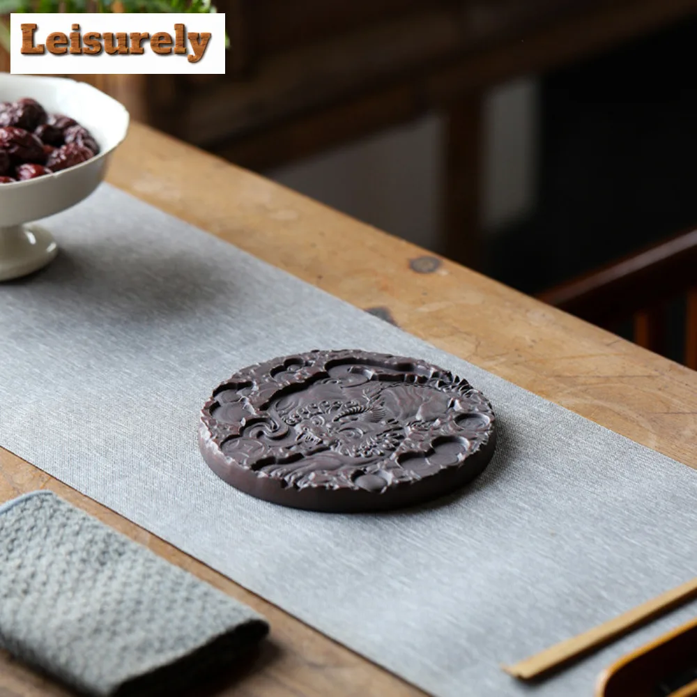 Yixing Purple Clay Tea Tray Raw Ore Iron Red Dragon Blood Sand Dry Soaking Platform Teaware Support Board Kung Fu Tea Ceremony