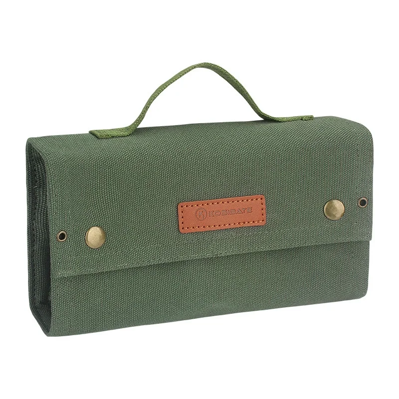 Outdoor Camping Spice Bag Portable Canvas Seasoning Storage Bag Seasoning Bottle Organizer Condiment Container Set BBQ Tools