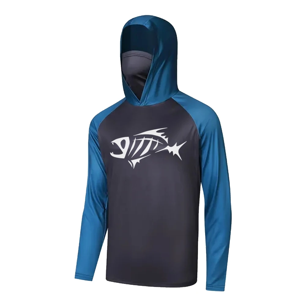 Fishing Shirt Fishing Hoodie Shirts with Mask Men Long Sleeve Sweatshirt Uv Protection Moisture Wicking Fishing Clothing