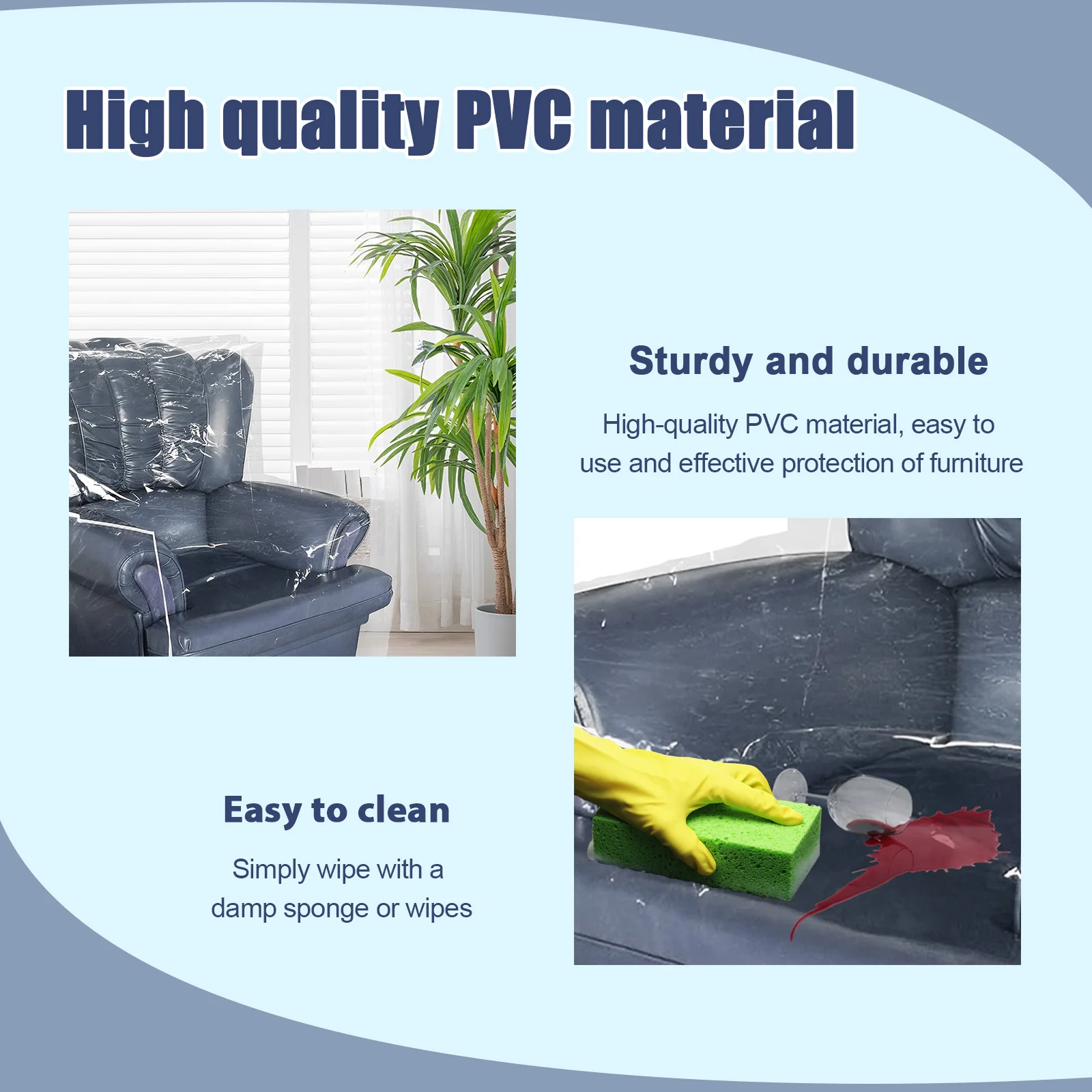 Full Sofa Covered by Clear Couch Protector