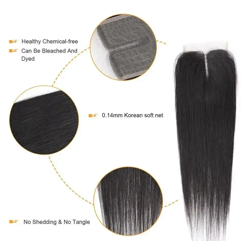 4x1 Lace Closure Brazilian Straight Hair 100% Remy Human Hair Closure For Woman Transparent Swiss Lace Soft and Silky