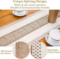 Boho Table Runner 108 Inches Long for Home Decor Farmhouse Table Runner Rustic Macrame Table Runner with Tassels Bohemian Decor 2