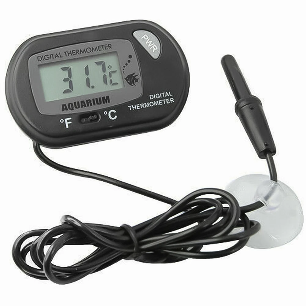 

Aquarium Digital Thermometer LCD Display Operates in a Wide Temperature Range from 50oC to +70oC Offers Security For Marine Life
