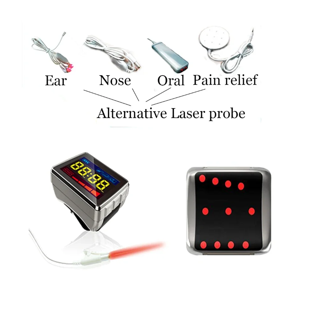 

650nm 11Holes Laser Therapy Watch LLLT for Mouth or Tongue Skin Ulcer Treatment Diabetic High Blood Pressure Physiotherapy