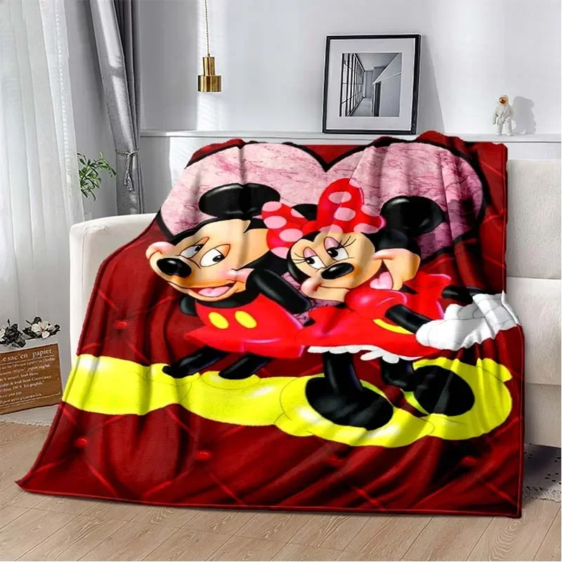 thumbnail image 1 of Manta de felpa suave con dibujos animados de Disney Mickey Minnie, manta de franela para sala de estar, dormitorio, cama, sofá, funda de picnic, 1 of 5