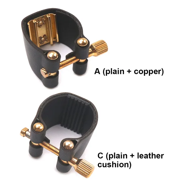 Alto Sax Mouthpiece Ligature Saxophone Mouthpiece Leather Fastener Clip Ligatures For Alto Sax Accessories Metal Bakelite Flute - Image 4