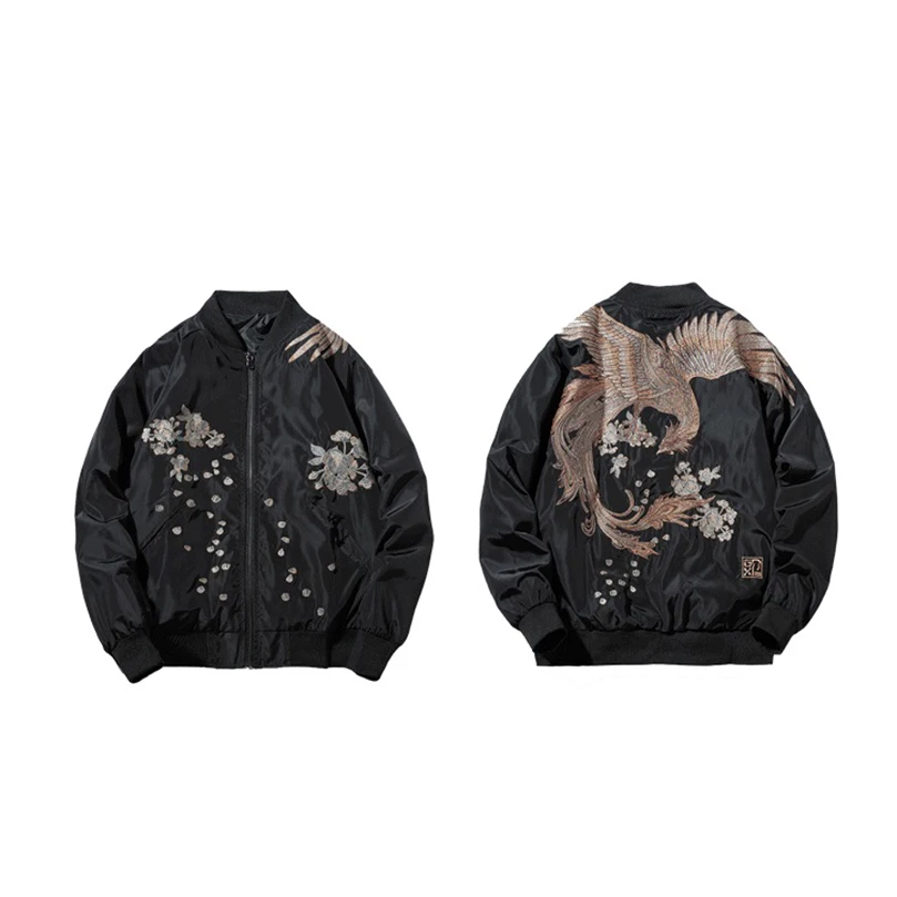 Sukajan Phoenix Stickerei Bomberjacke Herren Damen Mantel Hip Hop Japan Bestickte Baseball-Jacke Streetwear 2026 Frühling A1 – Detail 4