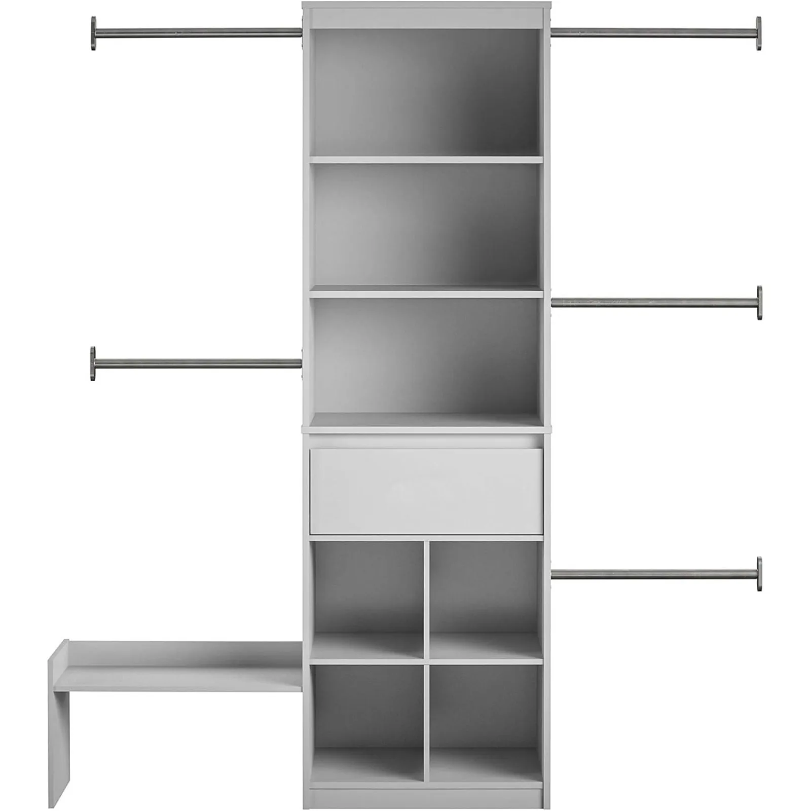 US Adjustable Kids&rsquo; Closet Organizer System, Dove Gray