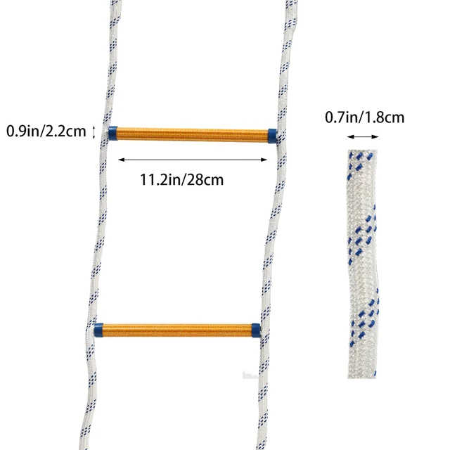 Scala Di Salvataggio In Corda 2M - Ignifuga, Portatile - Per Emergenze Incendi E Evacuazione - Foto 8