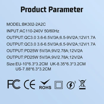 Total 100W Fast Charging Adapter USB PD Mobile Phone High Speed Charging Charger for IPhone Huawei Samsung Xiaomi EU/US/KR Plug 6