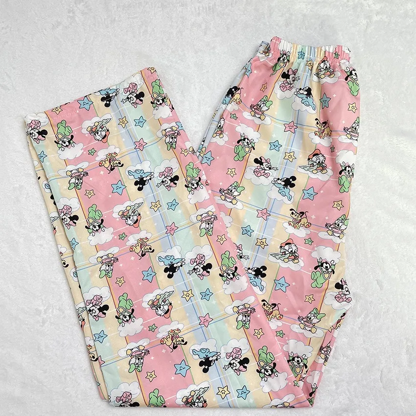 Mickey And Minnie Pink Cartoon Walking Pants Casual Home Pants Loose And Comfortable Sleeping Air-Conditioned