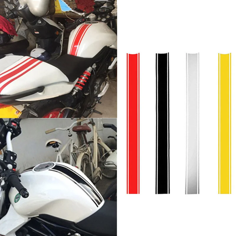 Motorcycle Fuel Tank Stickers DIY Racing Reflective Sticker Fine Striped Decoration Decals 50X4.5cm Car Stickers and Decals