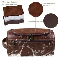 Leather Toiletry Bag for Men Women Dopp Kit Mens Hanging Toiletry Bag Travel Toiletry Bag for Traveling Large Cosmetic Bag for T 4