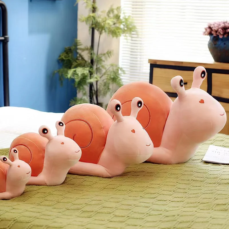 65CM Cartoon Snails Plush Toys Lovely Animal Pillow Stuffed Soft Kawaii Snail Dolls Sofa Cushion Cute Birthday Gift for Girls