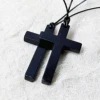 Karelian Heritage Shungite Cross Pendant, Natural Stone Jewelry Accessory for EMF Protection, Real Shungite Black Stone 5