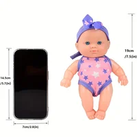 Mini Silicone Reborn Dolls Realistic Smiling Newborn Baby Doll Simulation Baby Dress Up Soft Rubber Doll For Girls Toddler Gift 5