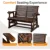 2025New-Durable Wooden Patio Glider Chair with Built-in Cup Holders, Outdoor Bench Glider Loveseat featuring a Smooth Rocking Mo 5