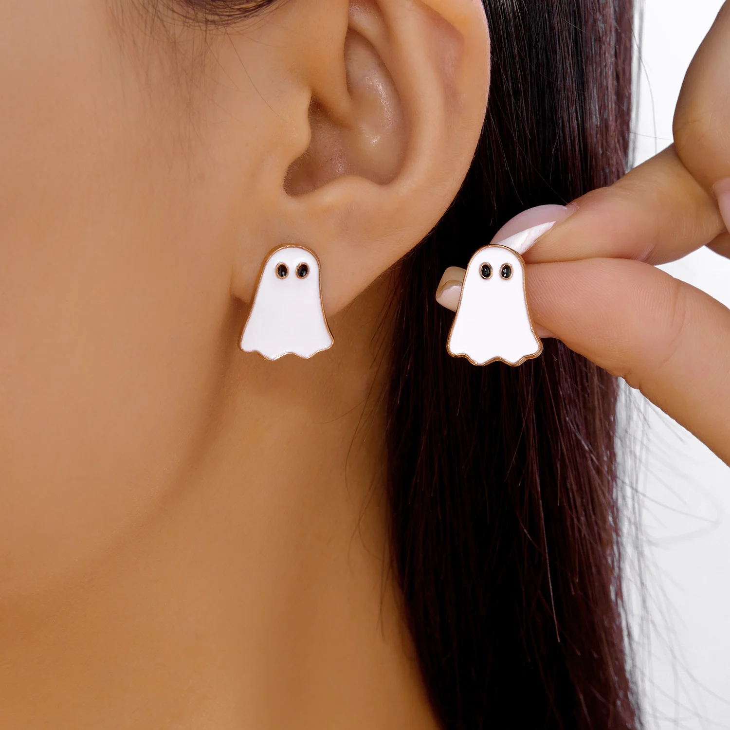 Charm Alloy Ghost Stud Earrings Punk Retro Halloween Skull Skeleton Drop Earrings Elegant Party Exquisite For Women Girls Jewelry Accseeories Gifts Versatile Gothic Fashion I.153335680