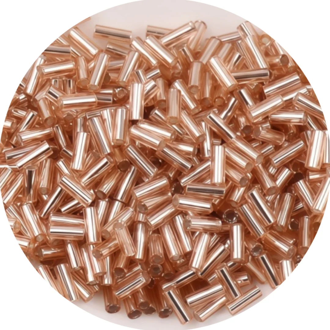 Premium Silver Core Glass Tube Beads for DIY Embroidery and Crafts
