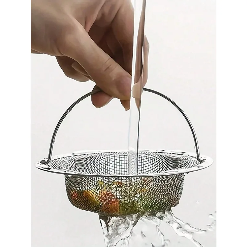 Stainless Steel Sink Strainer Basket-Universal Fine-Mesh Food Catcher for Kitchen Drains,Easy-Clean Filter with Anti-Rust Design