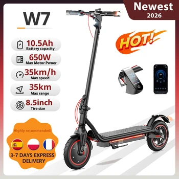 Scooter Elettrico Scooter W7 8.5 Pollici 36V 10.5Ah 650W Motore 25-35km Gamma Modalità 4 Velocità 35 km/h doppi ammortizzatori E Scooter