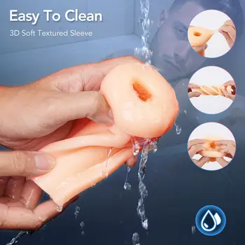 Automatic Male Masturbator Hands Free Penis Pump with 9 Thrusting Speed 3D Realistic Silicone Textured Pocket Pussy Male Stroker