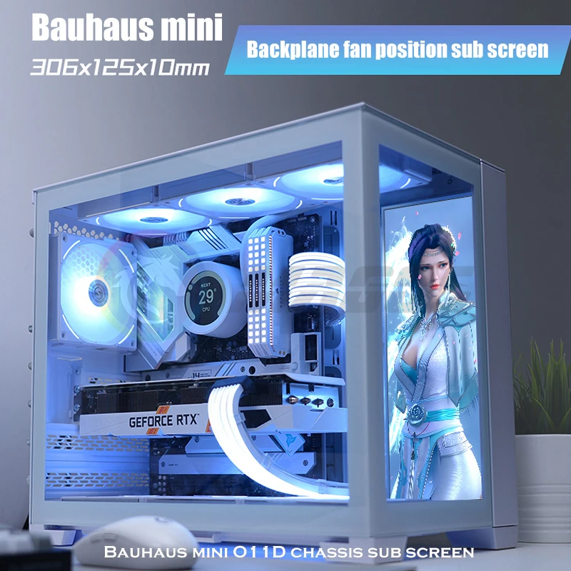 LIAN LI O11D/O11D Mini Case IPS LCD Monitor Display 1920*1080 IPS  Perspective Screen Display HDMI Interface