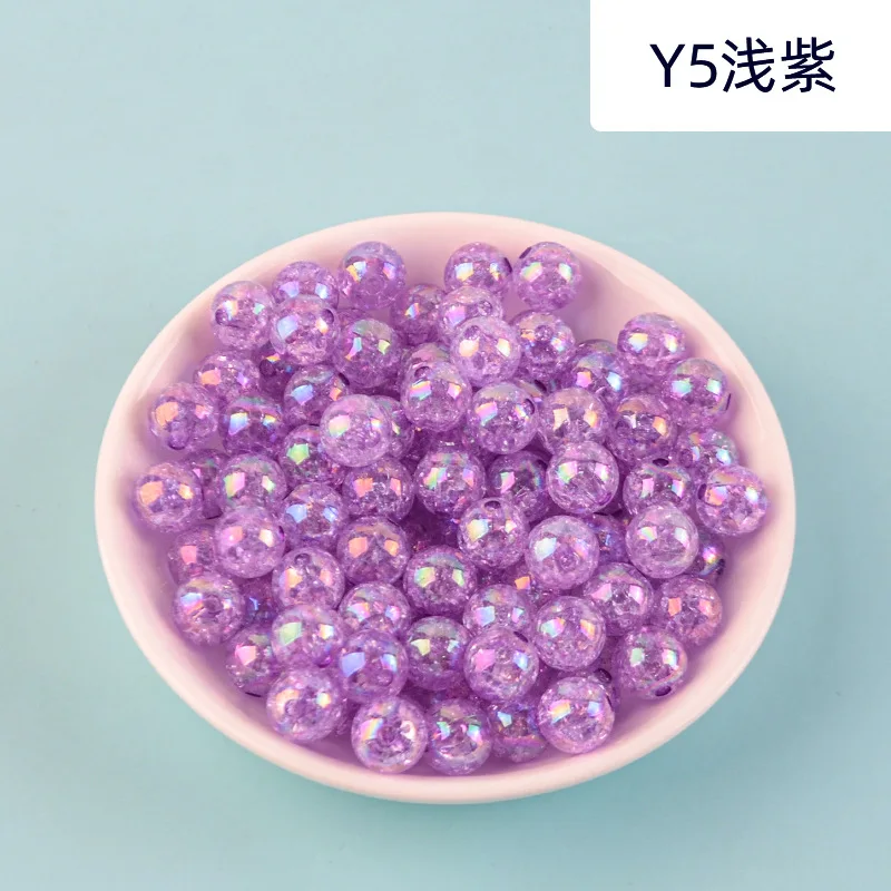 500G 8/10mm 투명 균열 AB 컬러 아크릴 수제 DIY 꽃 비즈 크리스탈 천공 컬러 버스트 비즈