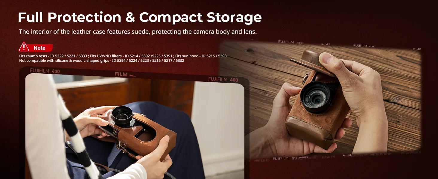 X half Leather Case Kit for FUJIFILM X half with Full-Cover Carrying Bag, Half