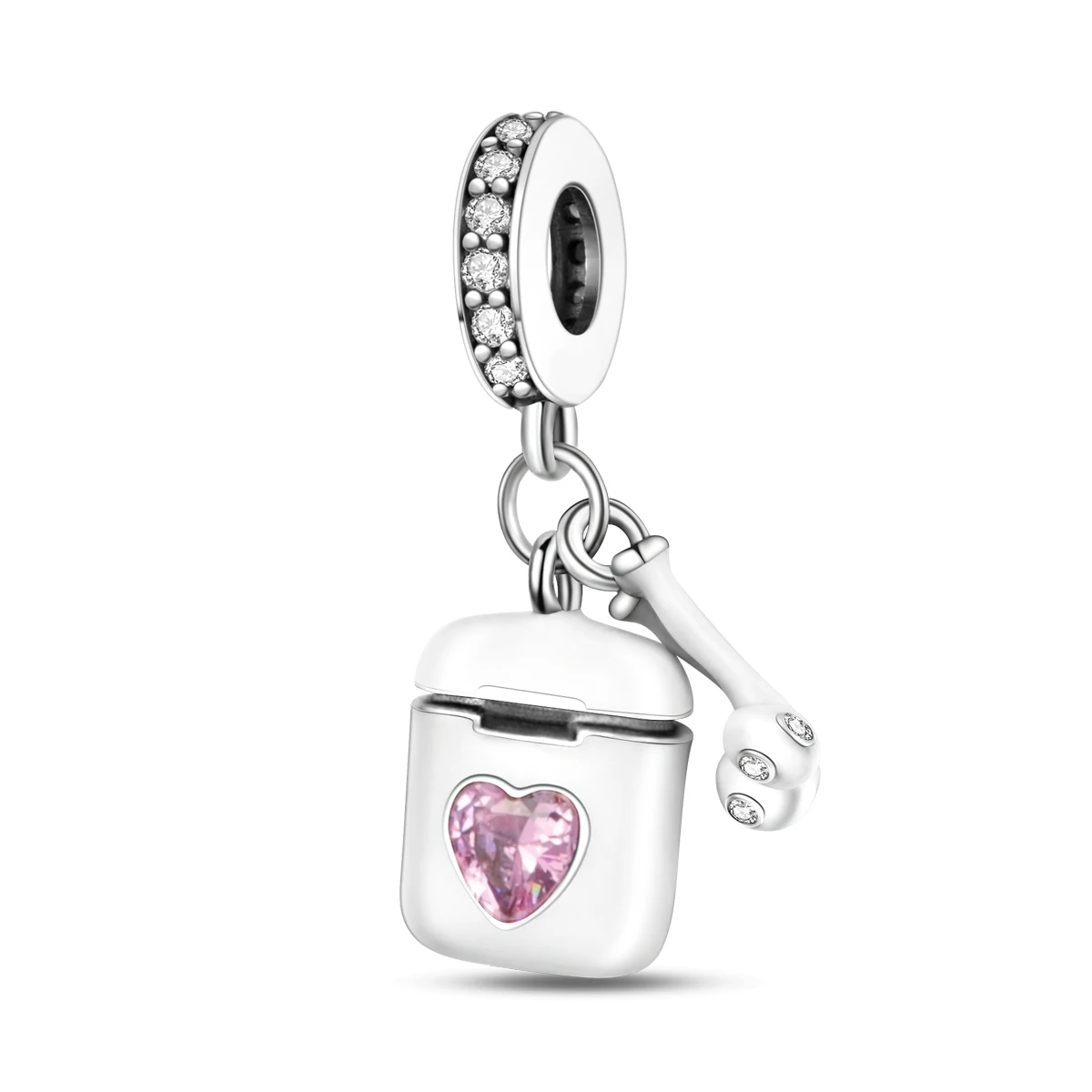 Elegant 925 Silver Flip Phone Pendant for Women's Fashion Jewelry