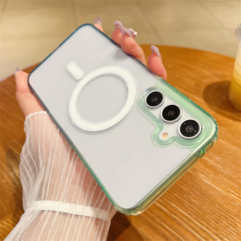 Shockproof Gradient Clear Magnetic Case with Magsafe Compatibility