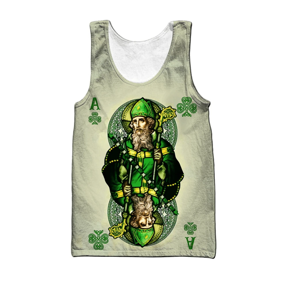 Hx Irish Saint Patrick Day Canotte 3D All Over Printed Top Green Four Leaf Clover Lucky Leaf Pullover Abbigliamento Moda