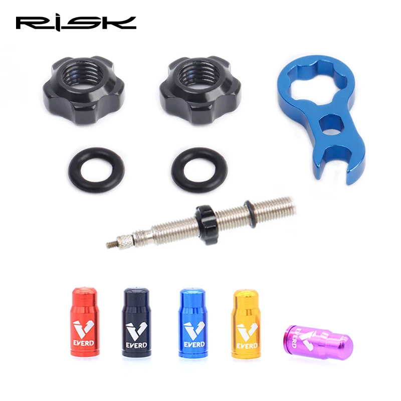 Rischio Dado Valvola Per Bicicletta Da Strada Con Rondella 2 Tappo Valvola Set Mtb Bici Da Strada Presta Valvola Per Pneumatici Dado Fisso Accessori P
